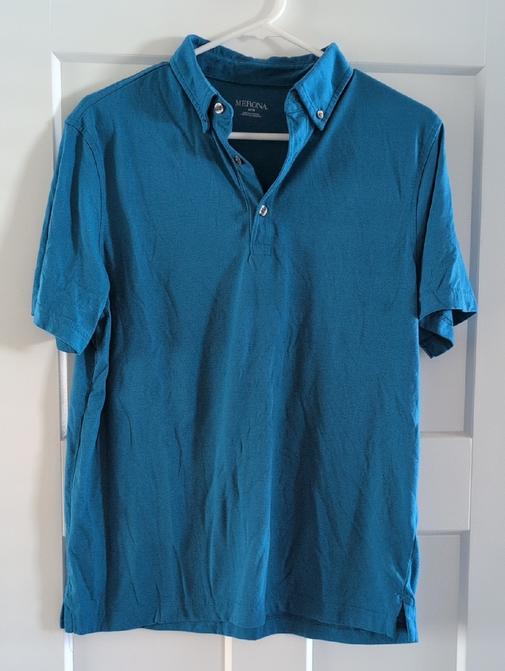 Merona Men's Teal Blue Short-Sleeve Polo